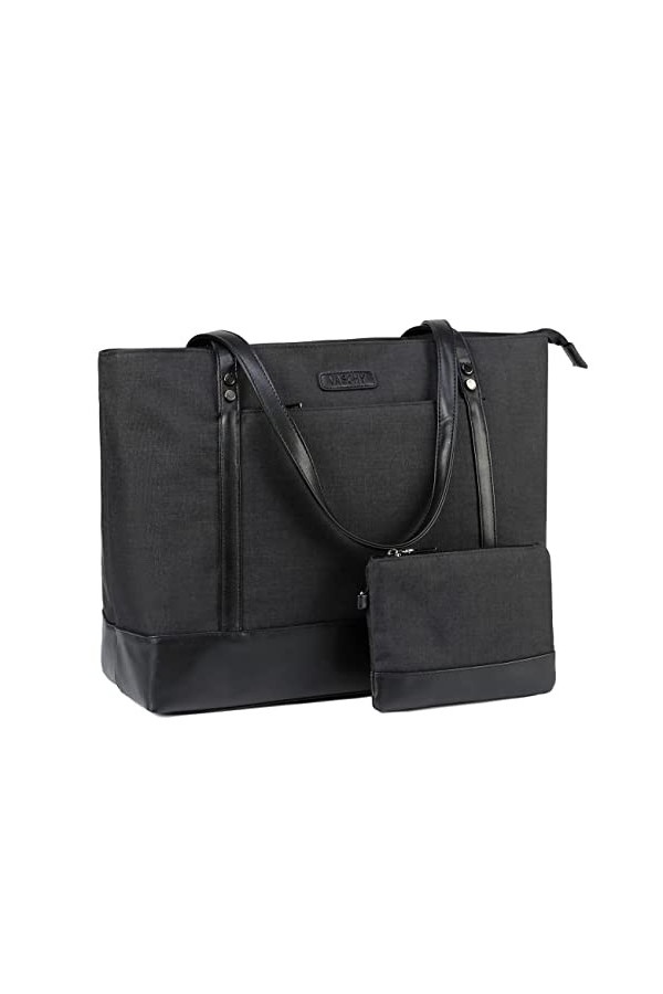 VASCHY Cabas Femme, Sac a Main Femme Sac à Bandoulière Grand Mode Sac pour Professeur Sac Ordinateur 15,6 Pouces avec Rembour