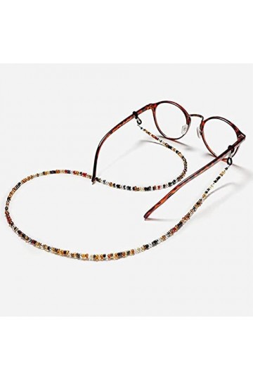 DSFEN 3 pièces chaîne de Lunettes Lunettes de Soleil Porte-Sangle Lecture Cordons de Verre lanière Collier de Perles chaîne e