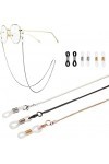 3 PCS Métal Perlé Lunettes Chaîne Lunettes De Soleil Sangle Titulaire Lecture Verre Cordons Lanière Collier Chaîne Long Colli
