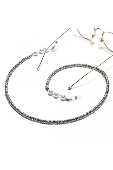 Chaîne de lunettes en corde à lunettes en métal Chaîne de maïs perle argentée non fondue Couleur : E, Taille : 1 E 1 