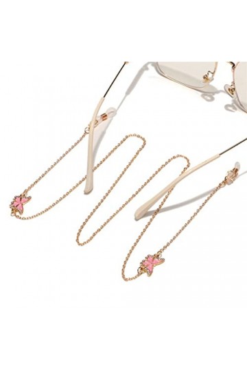Générique Chaîne de Lunettes en métal Or Rose Strass Perle Pendentif chaîne de Lunettes D Talla ?nica 