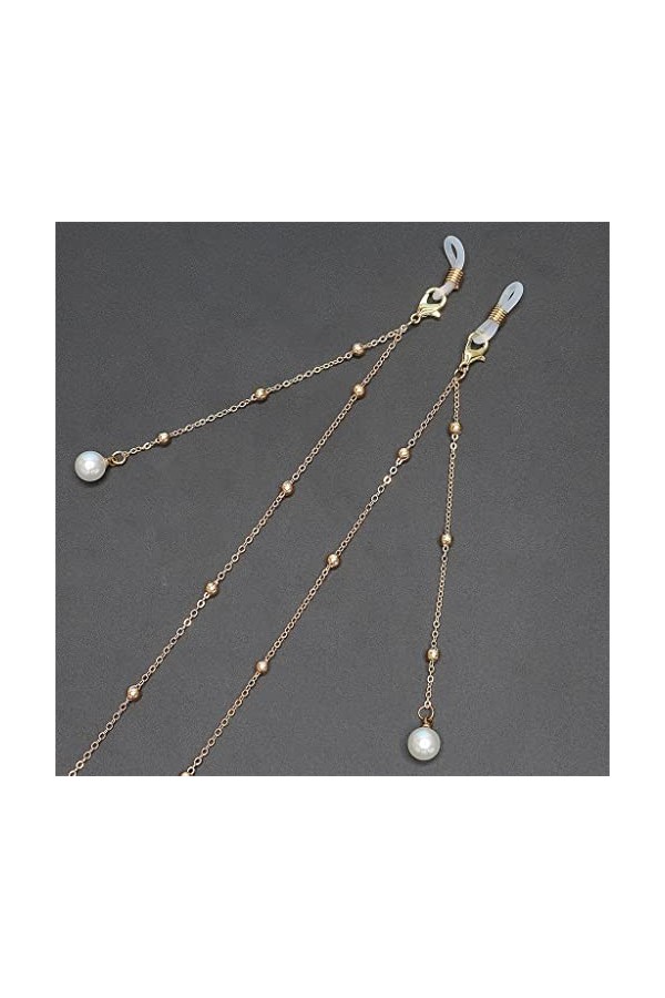 Générique Chaîne de Lunettes à Clipser colorée en Perles dorées Chaîne de Lunettes en métal D comme indiqué sur limage 