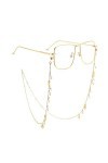 TONZN Chaîne de lunettes Pearl Halter Vintage Lunettes de soleil Lunettes de soleil Anti-Slip Chain Lanyard D 74CM 
