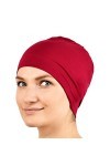 Jasmine Silk Bonnet de nuit unisexe en soie - Convient pour chimio et perte de cheveux - Chapeau carmani chimio cancer, Rouge