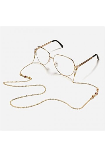 Chaînes de lunettes Perle givrée Cristal de verre Chaîne de cuivre Cordons Lunettes de lecture Chaîne Femme Lunettes de solei