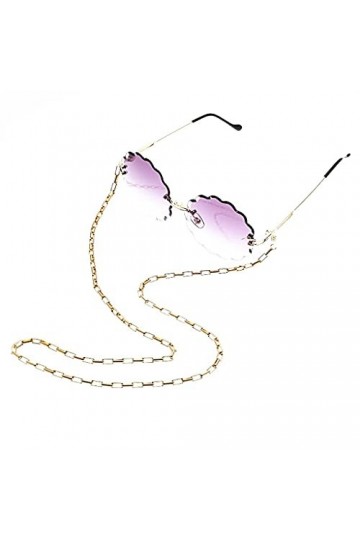 Porte-chaîne de lunettes pour femmes Petite chaîne ovale en métal pour lunettes Lanière de sangle Lunettes de soleil Cordons 