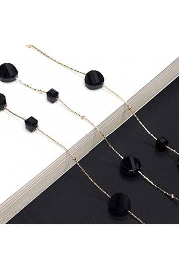 Chaînes de lunettes Cordons de lunettes Sangle de cou Cordon Chaîne de lunettes de soleil Porte-chaîne Or 70cm Idéal pour lir