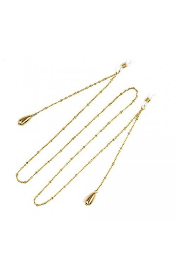 Chaînes de lunettes Chaîne de lunettes en or pour femmes Perles rondes Lanyard Lunettes de mode Strap Cordons de lunettes de 