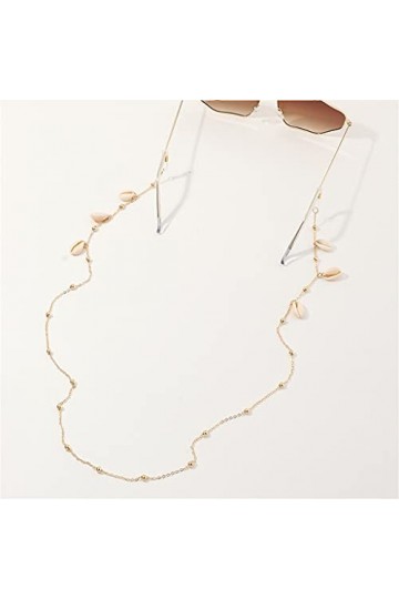 LLLY Chaîne De Lunettes Coquille Naturelle Beads Beads Lanyard Tenir Sangles Cordons Lecture de Lunettes Chaîne Femmes Sungla
