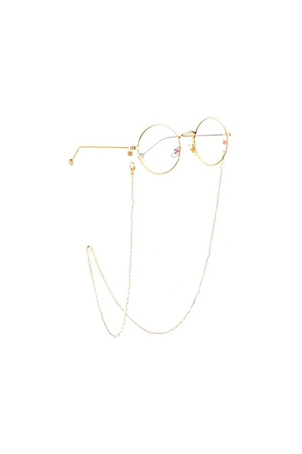 TONZN Chaîne de lunettes de chaîne de lunettes en cristal de couleur transparente faite à la main de mode D 1 