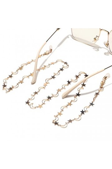 TONZN Chaîne de lunettes de chaîne de lunettes de chaîne de lunettes de lune détoile de cuivre faite à la main de mode D 1 