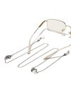 TONZN Chaîne de lunettes argentée Lunettes de soleil Lunettes de soleil Accessoires Cadre décoratif antidérapant Chaîne de lu