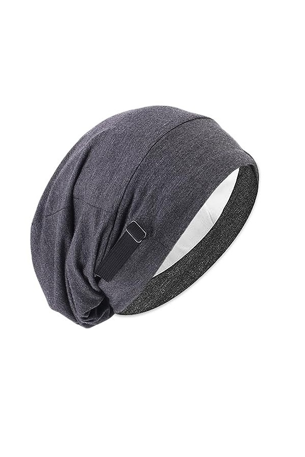 Jormftte Bonnet Slouch - En satin - Turban réglable - Pour le jogging, le vélo, le sommeil, la perte de cheveux, la chimio, g