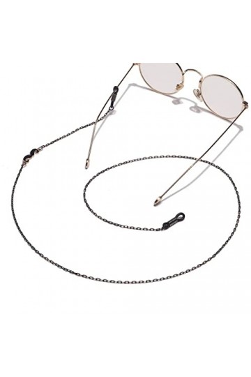 OQHAIR Corde de lunettes en métal Lunettes de barbe noire Pendentif Chaîne de lunettes à la main D Talla ?nica 