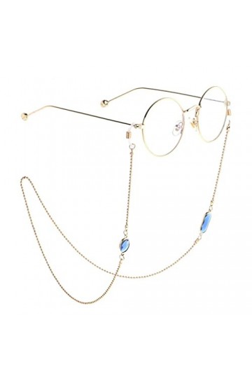 Chaîne de Perles en Or et en Argent Qui ne se décolore Pas Chaîne de Lunettes en Cristal Acrylique Chaîne de Lunettes Couleu