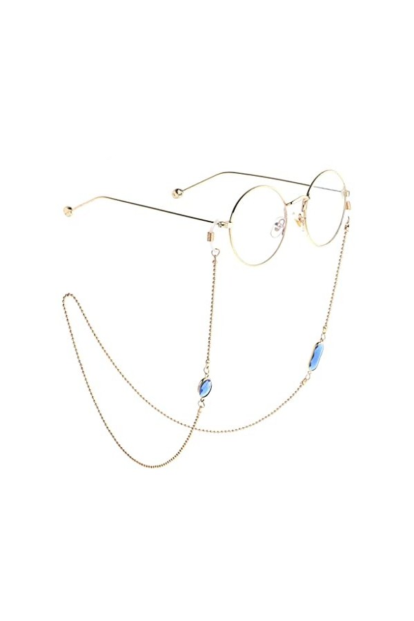 Chaîne de Perles en Or et en Argent Qui ne se décolore Pas Chaîne de Lunettes en Cristal Acrylique Chaîne de Lunettes Couleu