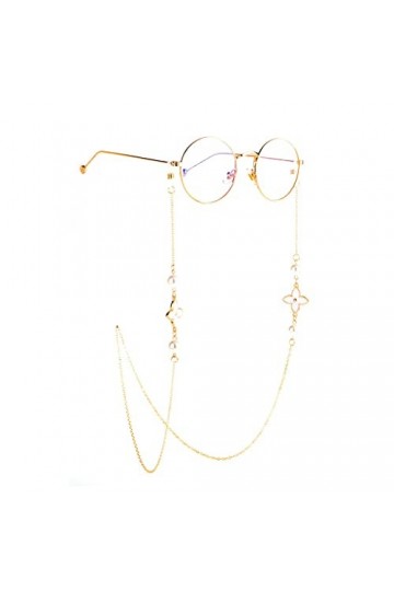 Générique Corde de Lunettes en métal Pendentif de Lunettes en Perle Blanche Chaîne de Lunettes Faite à la Main Couleur : D, 