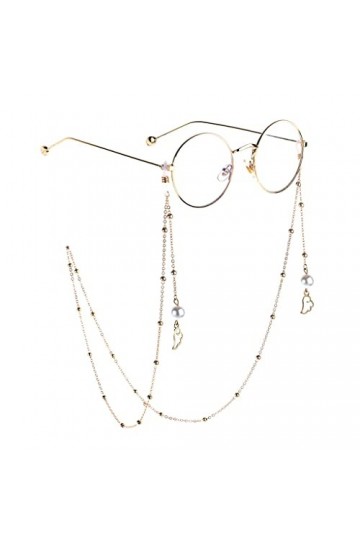 Générique Gold Pearl Wings Beaded Glasses Chain Chain Lunettes Chaîne D Talla ?nica 