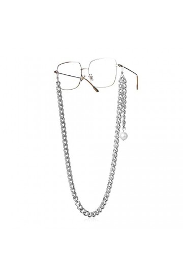 Chaîne épaisse punk imitation perle cordon lunettes de lecture chaîne accessoires femmes hommes lunettes de soleil sangles de