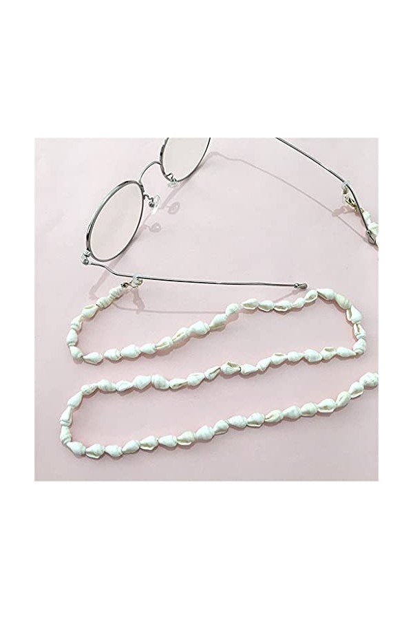 YANYUESHOP Porte-chaîne de Lunettes pour Femme Cordon de Lunettes en Forme de Coquille Naturelle Sangle de Lunettes de Soleil