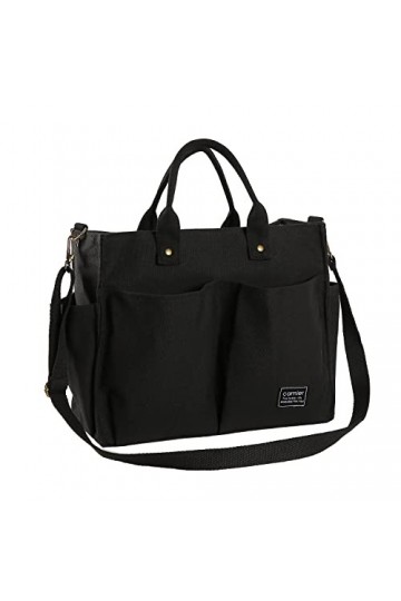 GloriaNguyen Sacs en toile avec fermeture Éclair et poches, fourre-tout, sac à main/bandoulière multifonction pour l’école, l