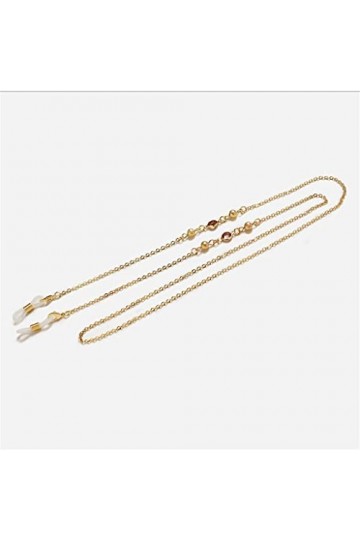 LLLY Chaîne De Lunettes Cordons de cuivre de cuivre en cuivre en Perles givrées Cordons de cuivre Lecture Lunettes Chaîne Fem