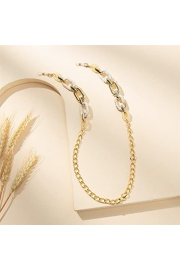 LEIGE Lunettes de soleil acryliques léopard Chaîne Femme Lunettes Lunettes Lunettes Lunettes de la chaîne Verres de cordes de