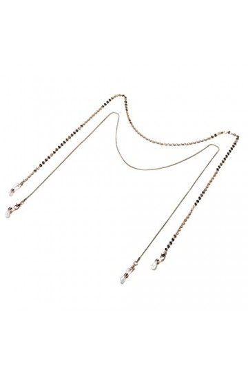 MINDONG HZH Chaîne de lunettes deux pièces, pièce ronde en laiton, accessoires de corde de lunettes en or rose