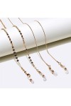 MINDONG HZH Chaîne de lunettes deux pièces, pièce ronde en laiton, accessoires de corde de lunettes en or rose