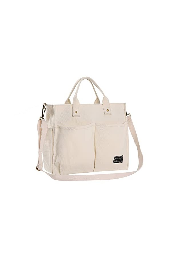 GloriaNguyen Sacs en toile avec fermeture Éclair et poches, fourre-tout, sac à main/bandoulière multifonction pour l’école, l