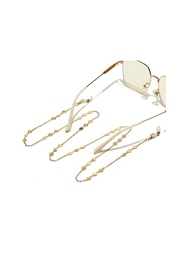 TONZN Corde à lunettes en métal populaire Pendentif en diamant dor Chaîne de lunettes à la main Corde à lunettes D 1 