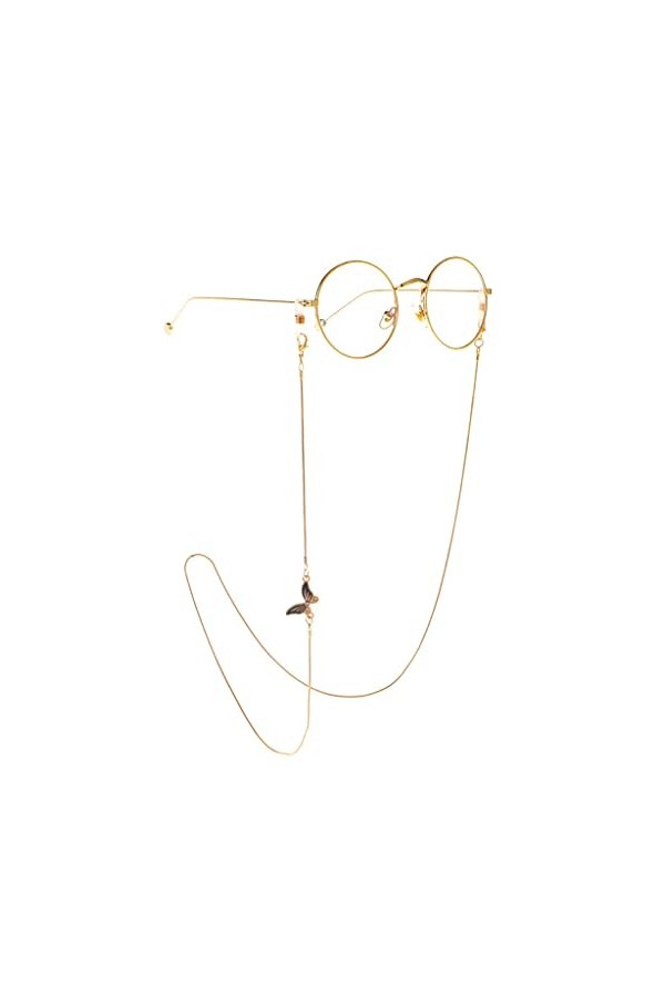 TONZN Lunettes Corde Mode Or Strass Lunettes De Soleil Lunettes Chaîne D 1 