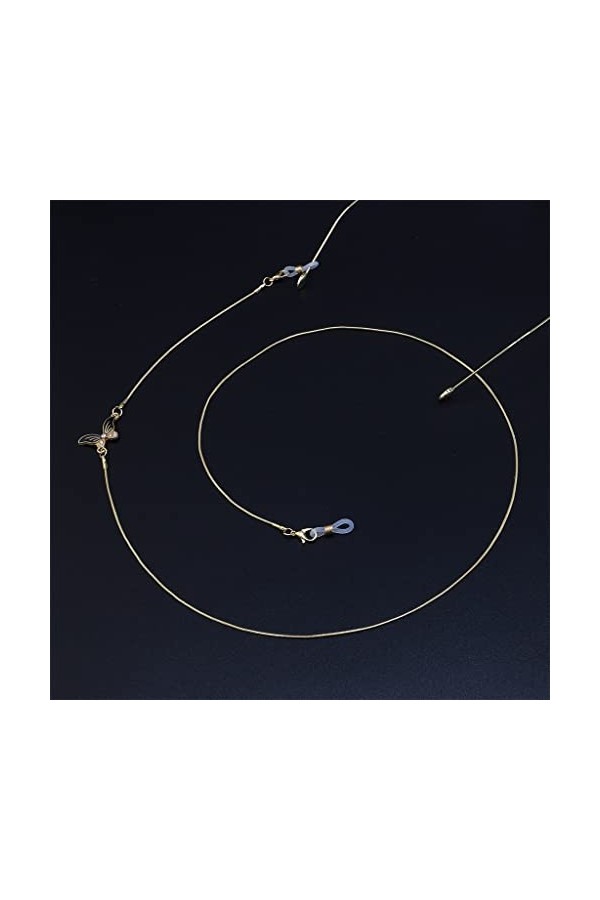 TONZN Lunettes Corde Mode Or Strass Lunettes De Soleil Lunettes Chaîne D 1 