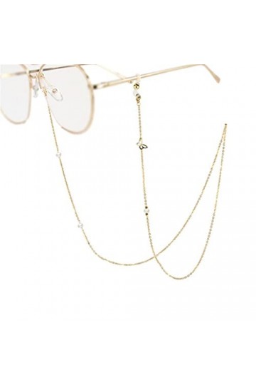 TONZN Chaîne de lunettes pour dames Niche Design Sense Lunettes de soleil à suspendre au cou Accessoires de corde à suspendre