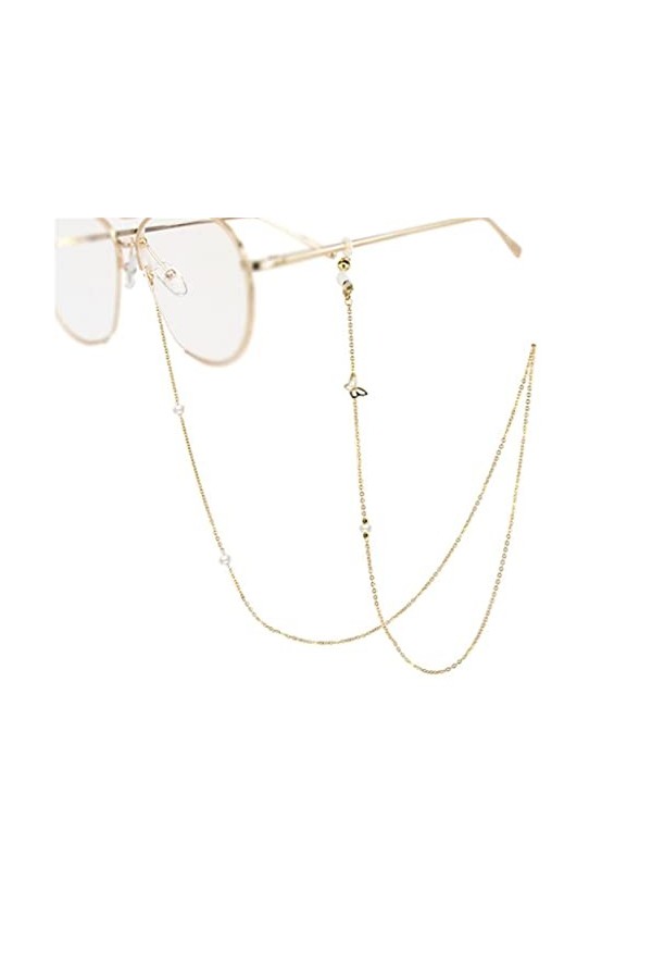 TONZN Chaîne de lunettes pour dames Niche Design Sense Lunettes de soleil à suspendre au cou Accessoires de corde à suspendre