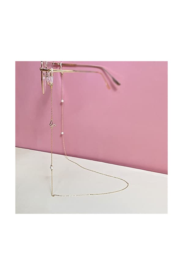 TONZN Chaîne de lunettes pour dames Niche Design Sense Lunettes de soleil à suspendre au cou Accessoires de corde à suspendre