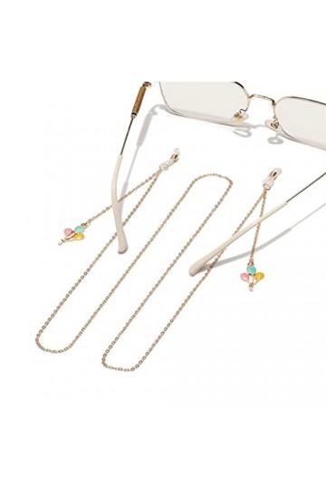 TONZN Lunettes en métal Corde Or Couleur Ballon Pendentif Accessoires de chaîne de lunettes faits à la main D 1 