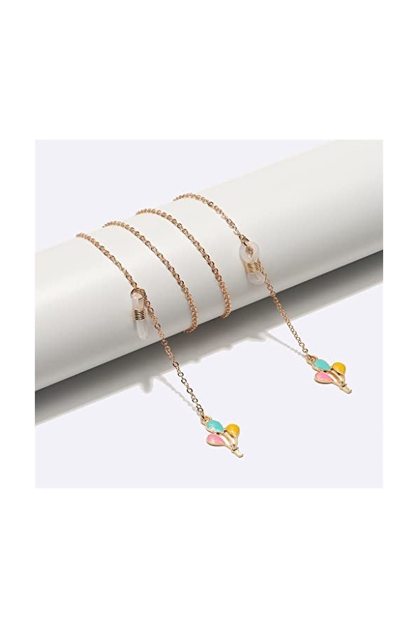 TONZN Lunettes en métal Corde Or Couleur Ballon Pendentif Accessoires de chaîne de lunettes faits à la main D 1 