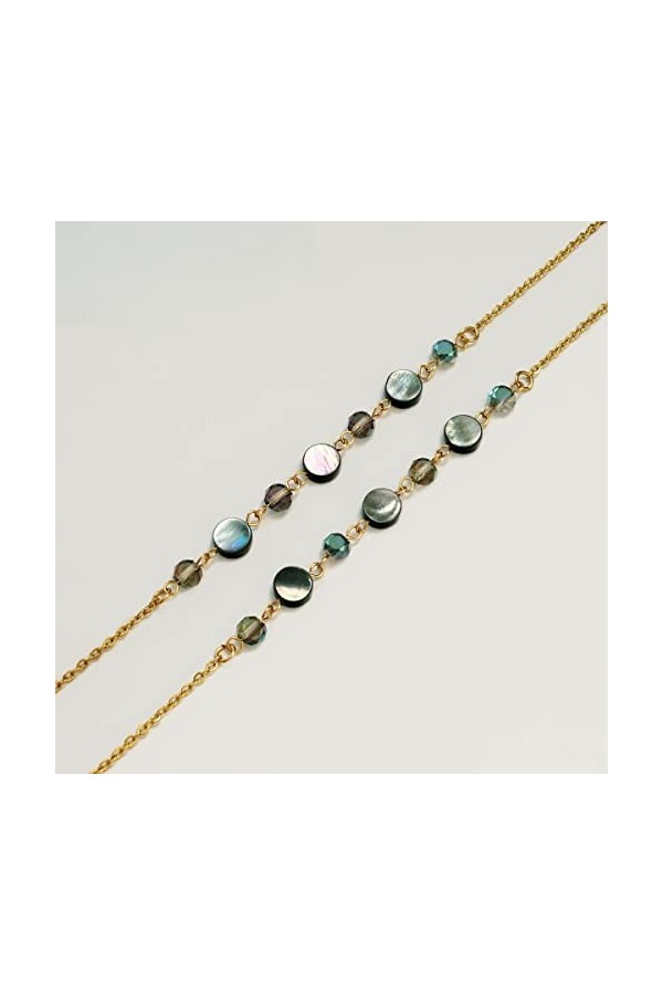 GJRFYJ Chaîne de lunettes de soleil en cristal de coquillages Lunettes de soleil à chaîne Lunettes masquées Longe de chaîne e