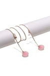 Eyhlkm Chaîne de lunettes en métal doré givré avec pendentif boule rose