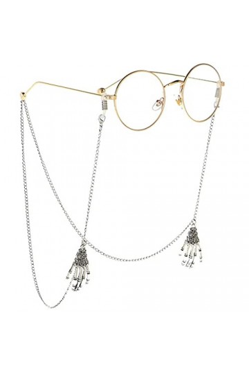 HAOLI Lunettes Chaînes Squelette Main Chaîne Lanière Tenir Sangles Cordons Lunettes De Lecture Chaîne Mode Femmes Lunettes De