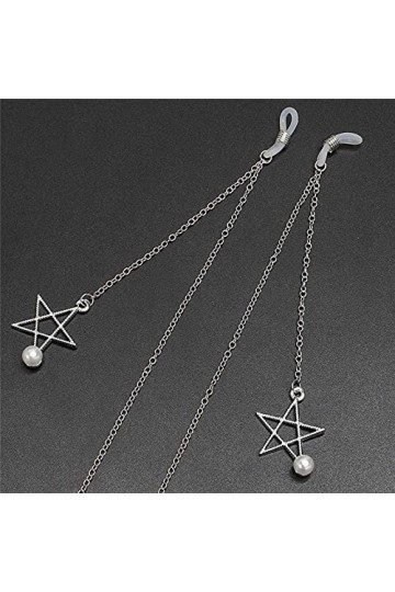Chaîne de lunettes Pendentif Chaînes de lunettes pour femmes Sangle de lunettes de soleil Lunettes en forme détoile Cordons 