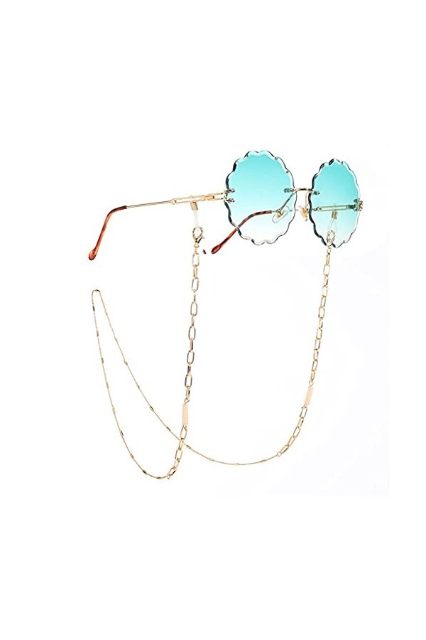 HAOLI Chaînes de Lunettes Chaîne de Lunettes de Soleil en métal Lunettes de Cristal Lanière Collier Sangle Cordon Femme Bijou