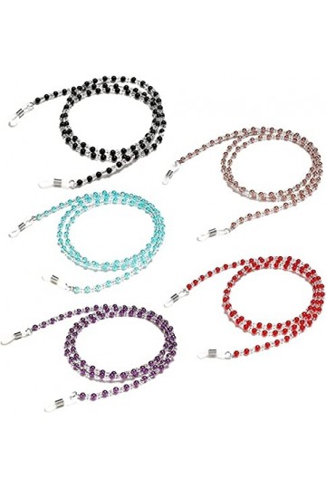 DSFEN 5 pièces chaîne de Lunettes perlée Porte-Lunettes de Lecture Perle Lunettes de Soleil Porte-Sangle Porte-Lunettes Autou