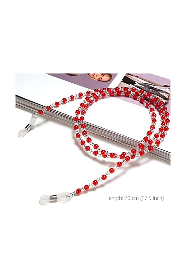 DSFEN 5 pièces chaîne de Lunettes perlée Porte-Lunettes de Lecture Perle Lunettes de Soleil Porte-Sangle Porte-Lunettes Autou