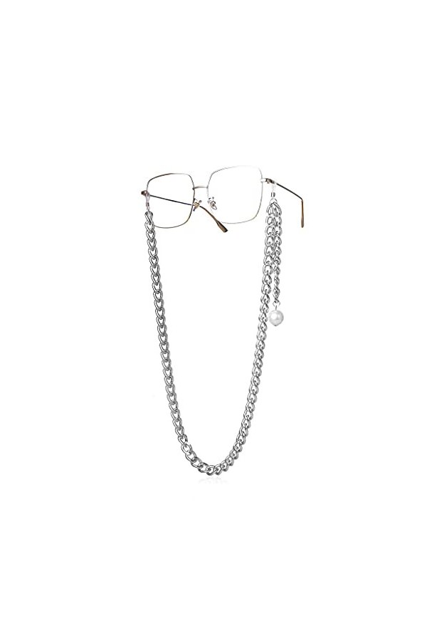 LEIGE Chaîne épaisse punk imitation perle lanière lecture lunettes chaîne femme accessoires hommes lunettes de soleil tenir d