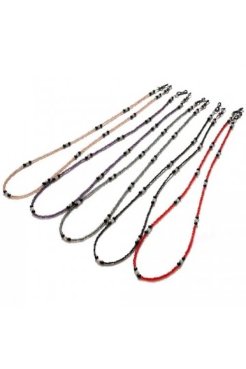 Sweden Chaîne de lunettes suspendue au cou, corde de lunettes, chaîne perlée Color : Roze, Size : As shown 