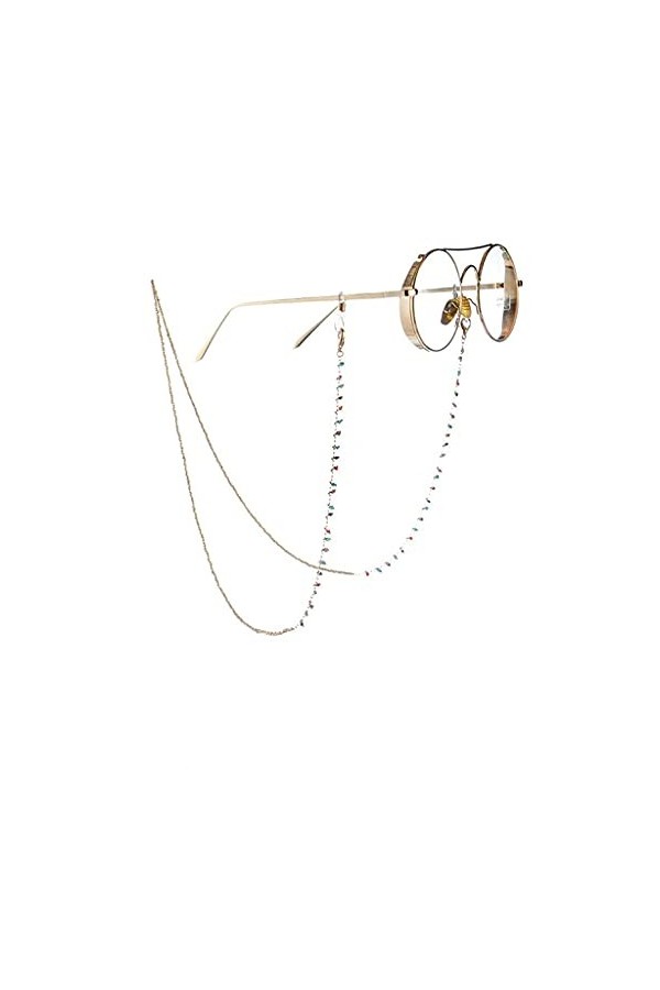 Chaînes de lunettes Chaînes de lunettes de lecture à glands en cristal coloré Chaîne de perles en or bohème pour lanière de l