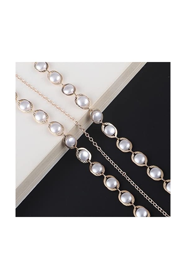 TONZN Chaîne de mode lunettes de perles dor chaîne lunettes corde lunettes de lecture chaîne anti-perte D 1 