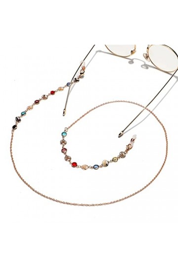 TONZN Chaîne de lunettes de corde de lunettes de chaîne de lunettes de verre coloré de cuivre dor de mode D 1 